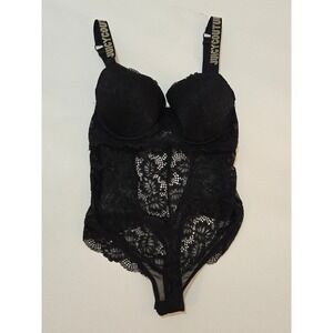 Juicy Couture Intimates Studded Strap Lace Bodysuit Lingerie Size Large
